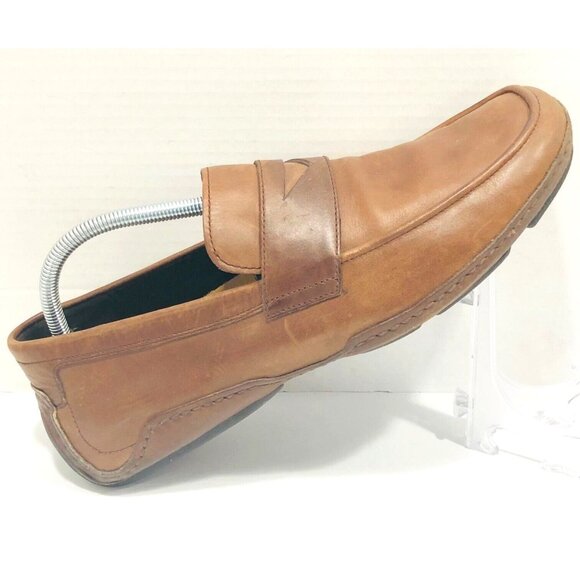 Cole Haan Air Leather Shoe Men's 10.5 M Cognac Slip-On Penny Loafer Preppy - Picture 1 of 10
